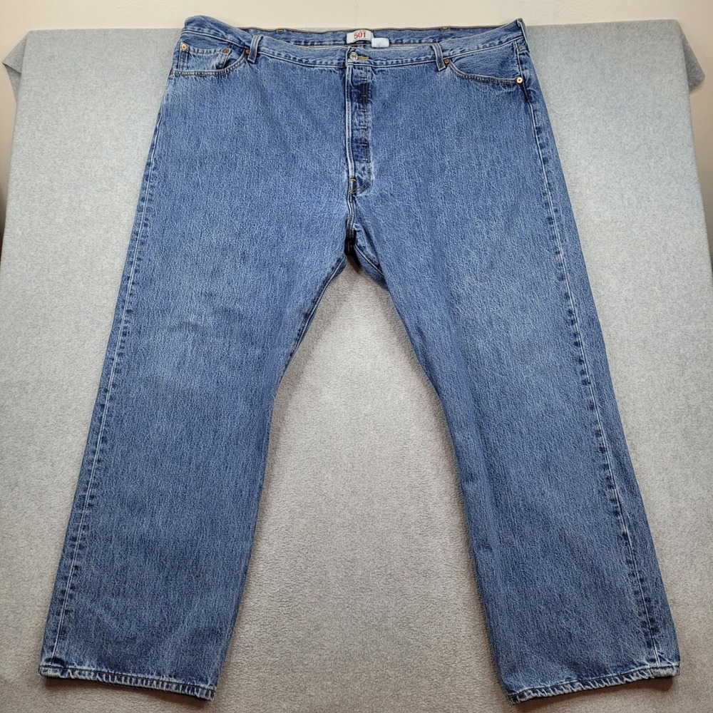 Levi's 501 Original Straight Leg Jeans Mens 52x32 Blue Button Fly 100% Cotton